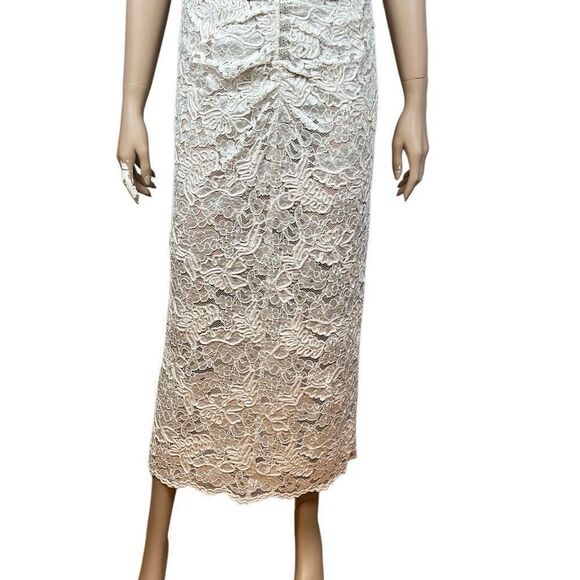 Self-Portrait Cream Cord Lace Diamanté Midi Dress Size US 6 / UK 10 NWT (035) - Picture 5 of 16
